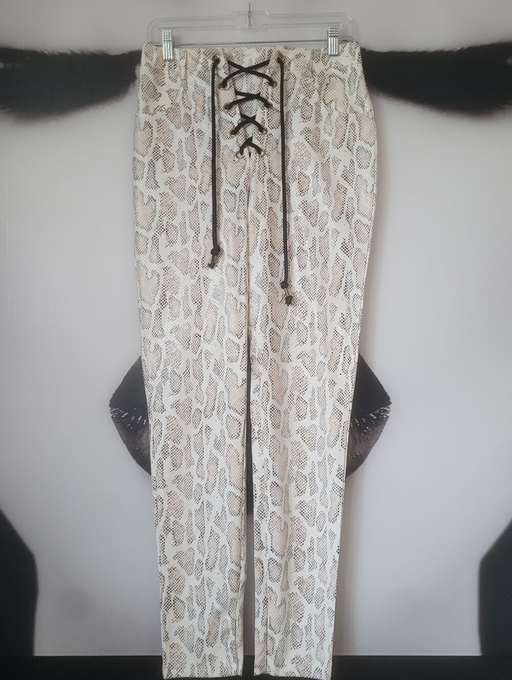6 Snake Print Lace-Up Women’s Pants
